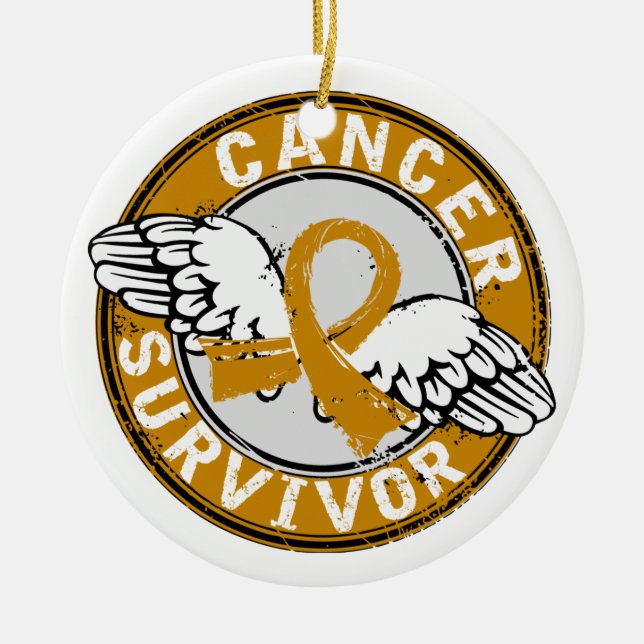 Survivor 14 Appendix Cancer Ceramic Tree Decoration (Front)