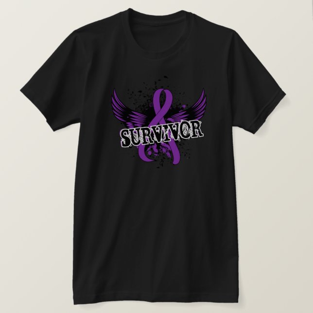 Survivor 16 Pancreatic Cancer T-Shirt (Design Front)