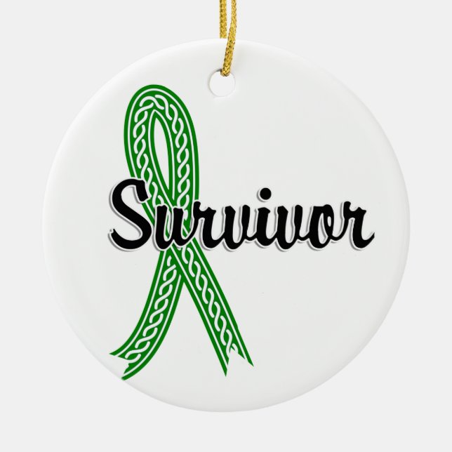 Survivor 17 Bile Duct Cancer Ceramic Tree Decoration (Front)