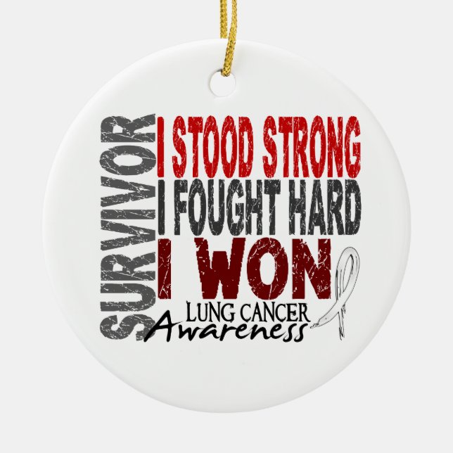 Survivor 4 Lung Cancer Ceramic Tree Decoration (Front)