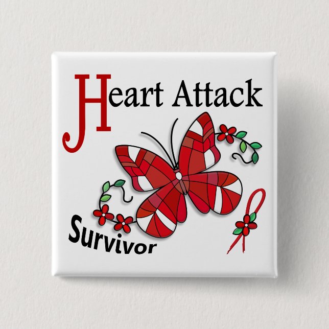 Survivor 6 Heart Attack 15 Cm Square Badge (Front)