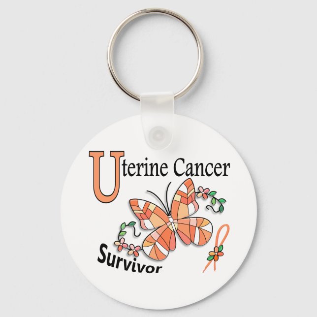 Survivor 6 Uterine Cancer Key Ring (Front)