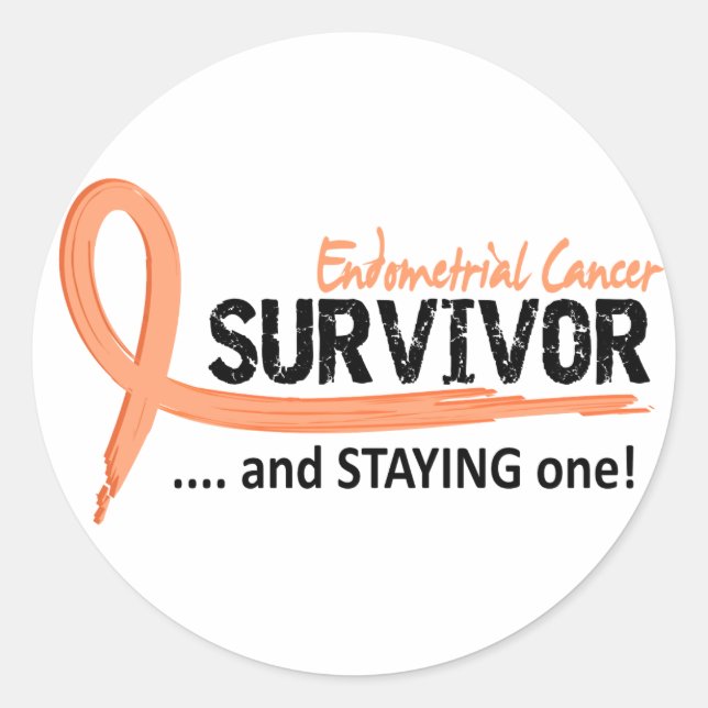 Survivor 8 Endometrial Cancer Classic Round Sticker (Front)