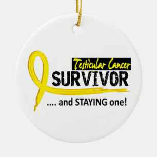 Survivor 8 Testicular Cancer Ceramic Tree Decoration