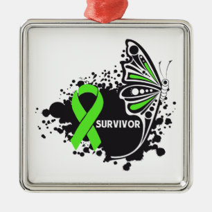 Survivor Abstract Butterfly Non-Hodgkins  Lymphoma Metal Tree Decoration