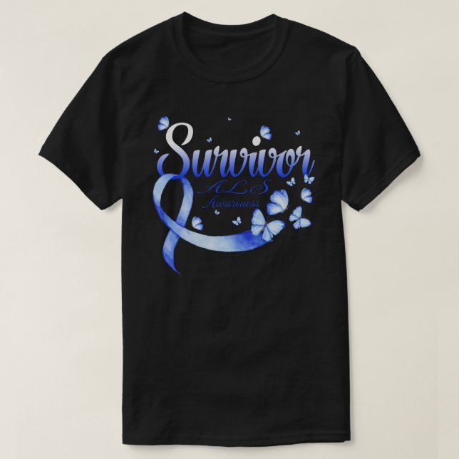 Survivor ALS Awareness Butterfly T-Shirt (Design Front)