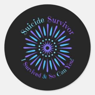 Survivor Awareness Prevention Month Mum Dad Kid Classic Round Sticker