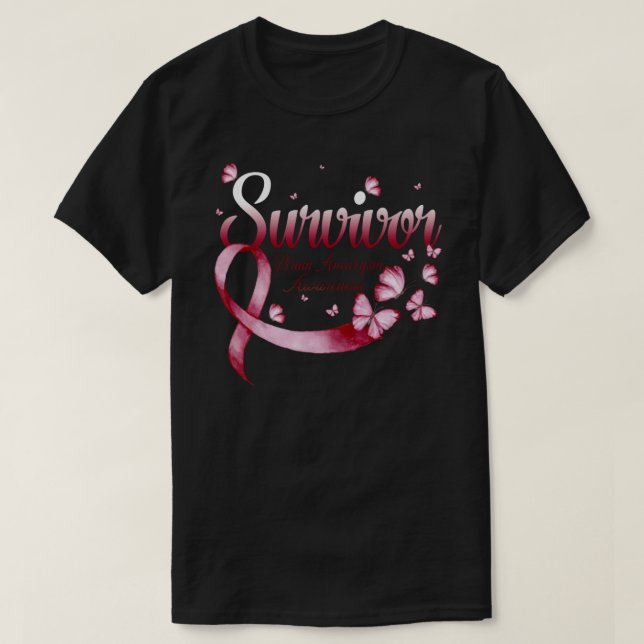 Survivor Brain Aneurysm Awareness Butterfly T-Shirt (Design Front)