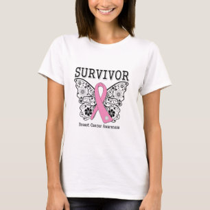 SURVIVOR - Breast Cancer Butterfly T-Shirt