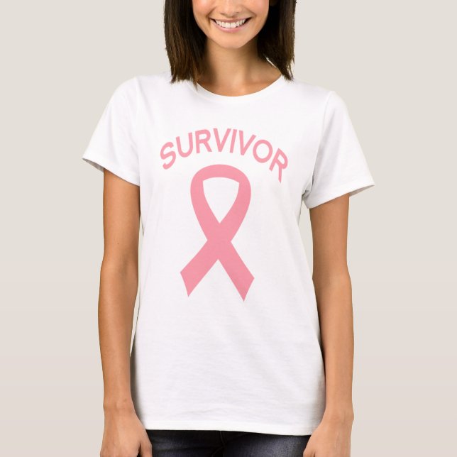 Survivor Breast Cancer Pink Ribbon t-shirt (Front)