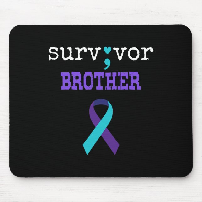 Survivor Brother Semicolon Gift Suicide Prevention Mouse Pad (Front)