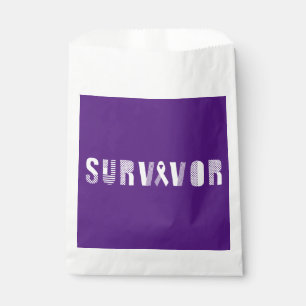 Survivor Cancer Ribbon Inspirational Motivational Favour Bags