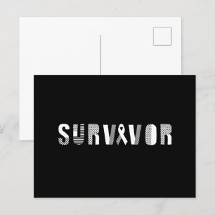 Survivor Cancer Ribbon Inspirational Motivational Postcard