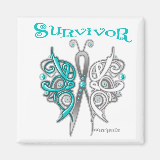 Survivor Celtic Butterfly - Cervical Cancer Magnet (Front)