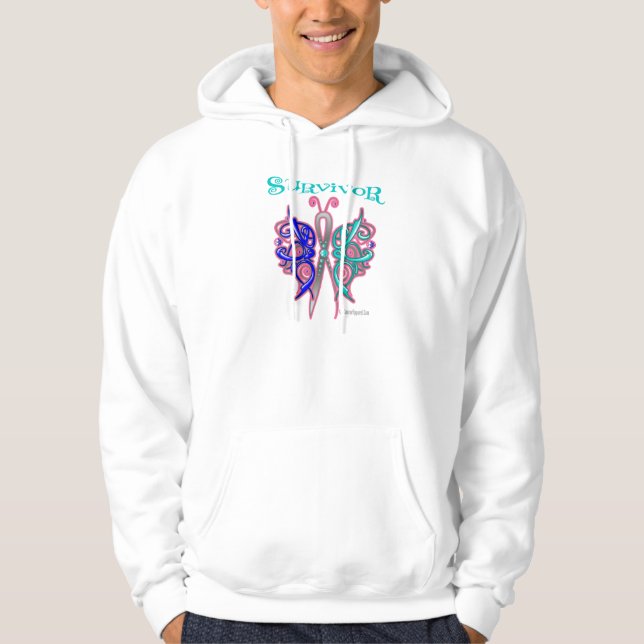 Survivor Celtic Butterfly - Thyroid Cancer Hoodie (Front)