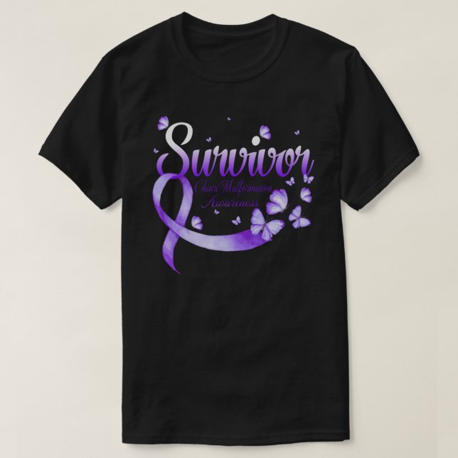 Survivor Chiari Malformation Awareness Butterfly T-Shirt (Design Front)