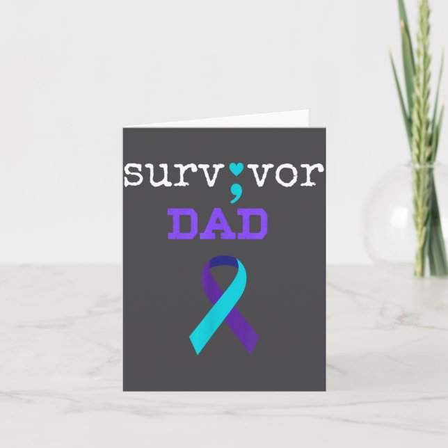 Survivor Dad - Semicolon Gift Suicide Prevention A Card (Front)