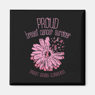 Survivor Daisy Pink Breast Cancer Awareness Gift  Magnet