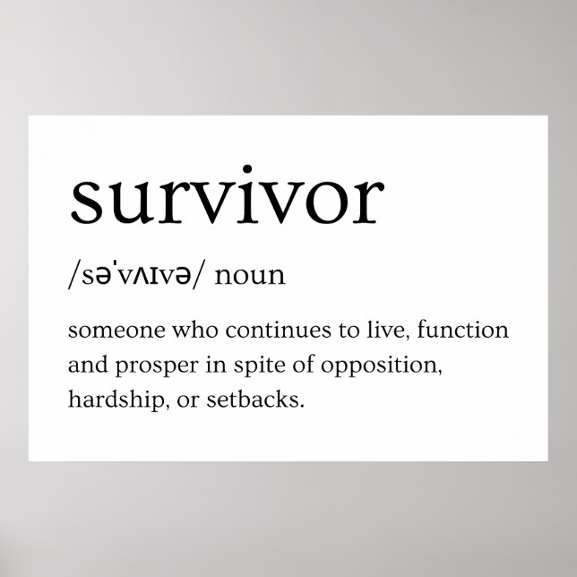 Survivor Dictionary Definition Poster (Front)