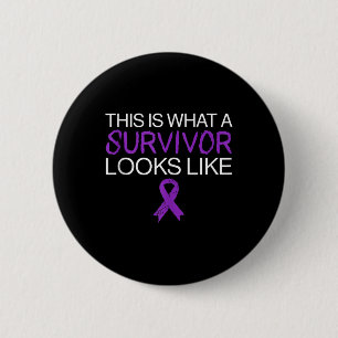 Survivor Fighter Lupus Awareness Month Purple Ribb 6 Cm Round Badge