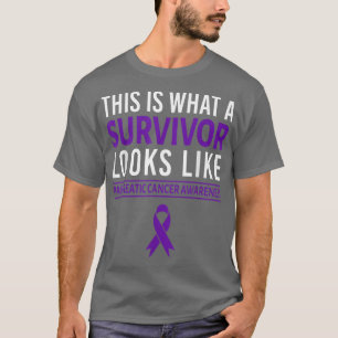 Survivor Fighter Pancreatic Cancer Awareness Purpl T-Shirt