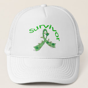 Survivor Flower Ribbon Traumatic Brain Injury Trucker Hat