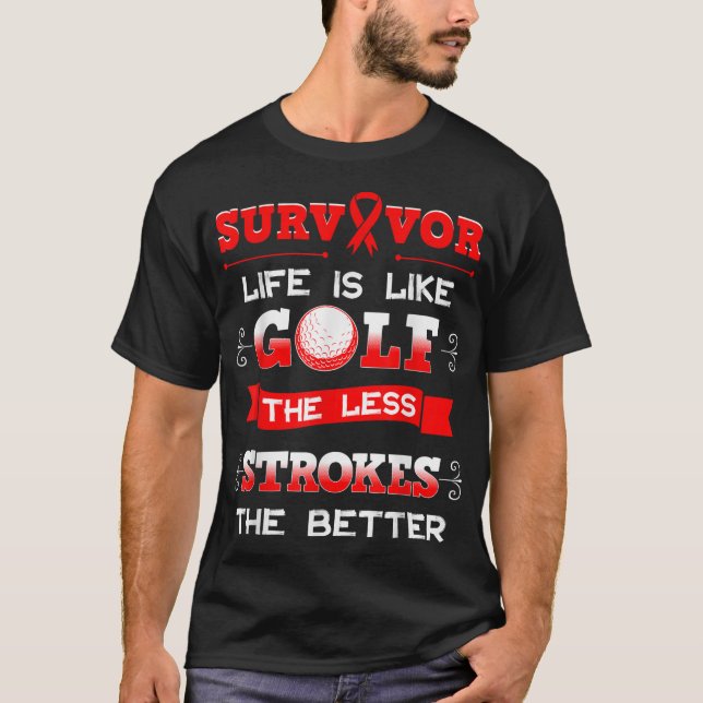 Survivor Golf Stroke Ischemic Cerebrovascular Brai T-Shirt (Front)