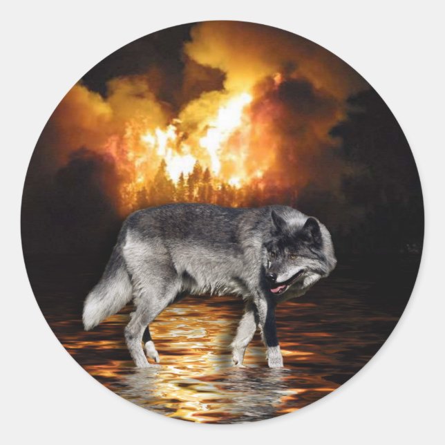 "Survivor" Grey Wolf Stickers (Front)