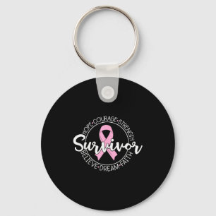 Survivor Hope Courage Strength Believe Dream Faith Key Ring