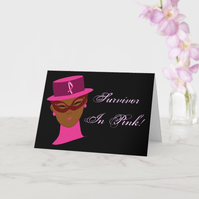 Survivor In Pink  Breast Cancer Awareness Card (Orchid)