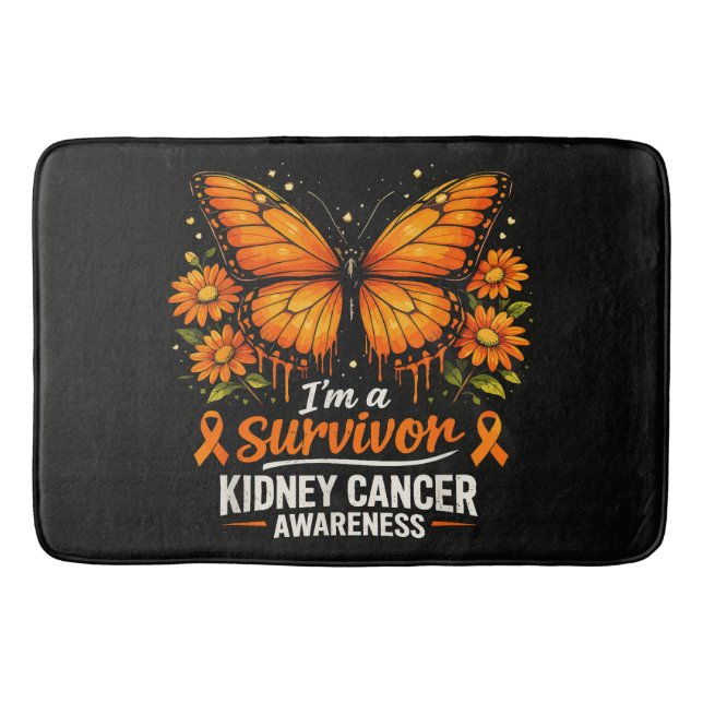 Survivor Kidney Cancer Awareness Bath Mat (Front)