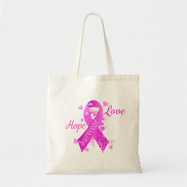 Survivor Love Hope Cure Tote Bag (Front)