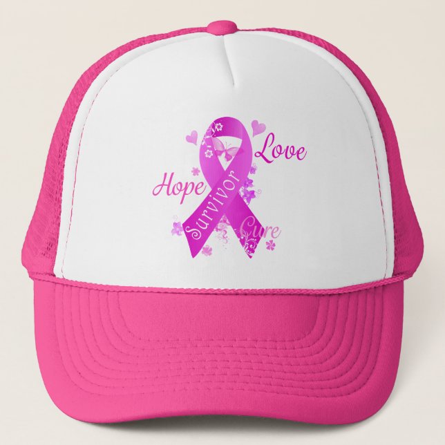 Survivor Love Hope Cure Trucker Hat (Front)
