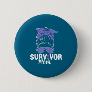Survivor Mom - Semicolon Suicide Prevention Awaren 6 Cm Round Badge