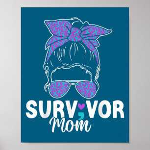 Survivor Mom - Semicolon Suicide Prevention Awaren Poster