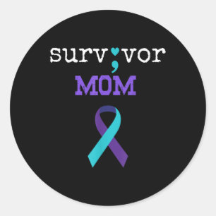 Survivor Mum - Semicolon Gift Suicide Prevention A Classic Round Sticker