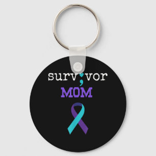 Survivor Mum - Semicolon Gift Suicide Prevention A Key Ring