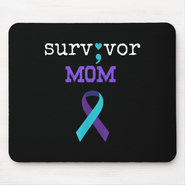 Survivor Mum - Semicolon Gift Suicide Prevention A Mouse Pad (Front)