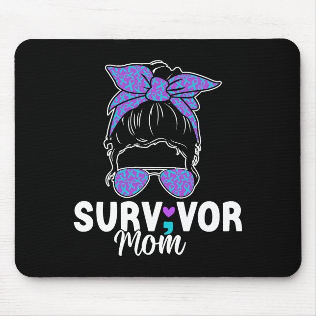 Survivor Mum - Semicolon Prevention Awareness Mouse Pad (Front)