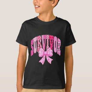 Survivor Nk Ribbon Coquette Bow Breast Cancer Awar T-Shirt