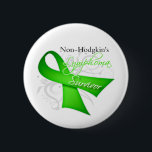 Survivor - Non-Hodgkin's Lymphoma 6 Cm Round Badge<br><div class="desc">Shop unique Non-Hodgkin's Lymphoma Survivor shirts, apparel, merchandise and gifts featuring a stunning floral scroll background and a beautiful angled lime green ribbon to signify awareness for Non-Hodgkin's Lymphoma brought to you by cancer survivors who have experienced first hand the plight of a cancer patient. Wear your survivorship proudly while...</div>