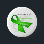 Survivor - Non-Hodgkin's Lymphoma 6 Cm Round Badge<br><div class="desc">Shop unique Non-Hodgkin's Lymphoma Survivor shirts, apparel, merchandise and gifts featuring a stunning floral scroll background and a beautiful angled lime green ribbon to signify awareness for Non-Hodgkin's Lymphoma brought to you by cancer survivors who have experienced first hand the plight of a cancer patient. Wear your survivorship proudly while...</div>
