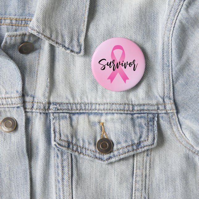 Survivor Pink Breast Cancer 6 Cm Round Badge (In Situ)