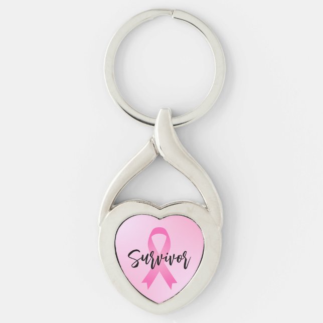 Survivor Pink Breast Cancer Key Ring (Front)