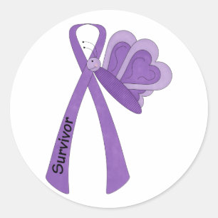 Survivor- Purple Awareness Classic Round Sticker