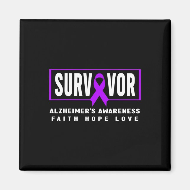 Survivor - Purple Heimer’s Awareness  Magnet (Front)