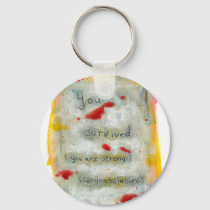 Survivor recovery healing hope art trauma illness key ring