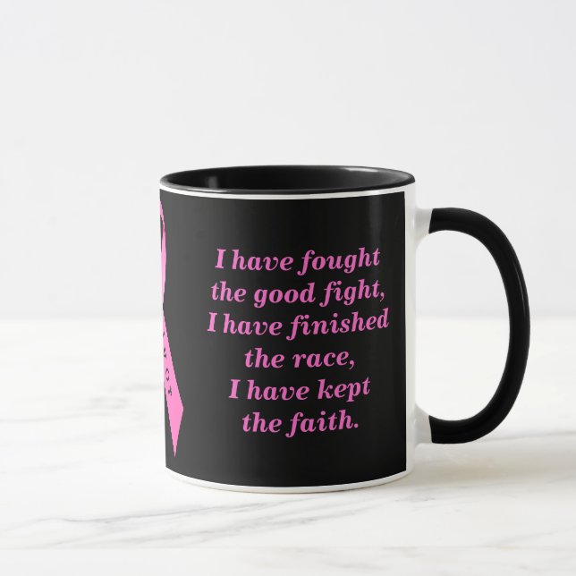 Survivor Ribbon On Black Mug (Right)
