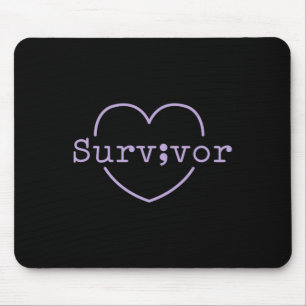 Survivor Semicolon - Suicide Prevention Mental Hea Mouse Pad