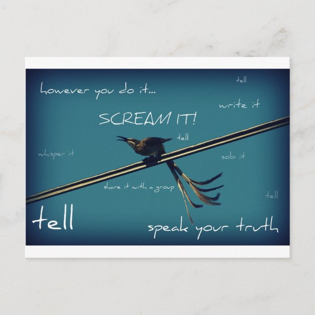 Survivor, Speak Your Truth, Bird on Wire Postcard (Front)